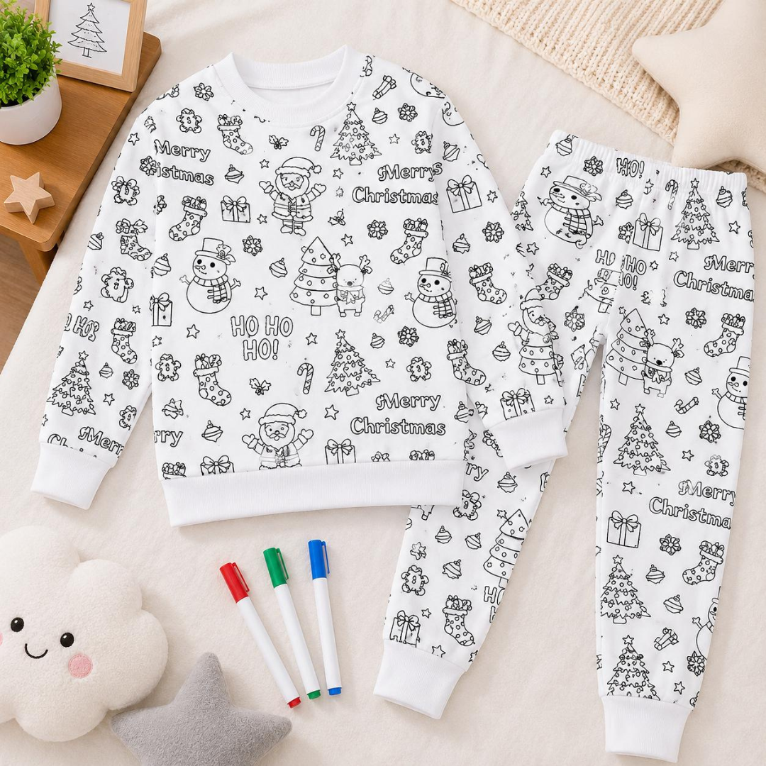 Color Moon color-in pajamas — markers sold separately